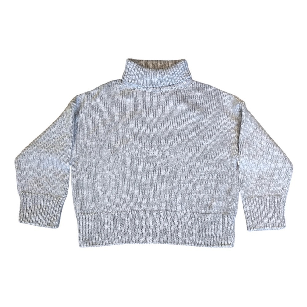 Scanlan Theodore Merino Wool Blend Knit Turtleneck Sweater Grey Women’s Small